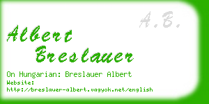 albert breslauer business card